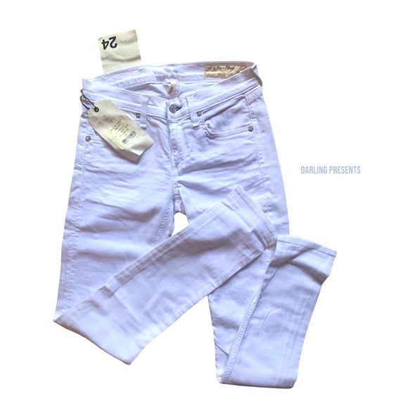 RAG & BONE THE DRE BOYFRIEND SKINNY JEAN WOMEN COLOR WHITE SIZE 24 - Picture 1 of 4